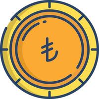 Lira coin linear color illustration vector