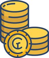 Cruzeiro coin linear color illustration vector