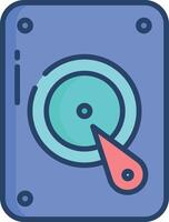 Hard drive linear color illustration vector