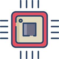 cpu linear color illustration vector