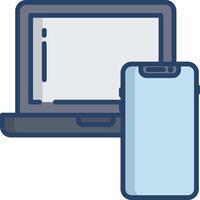 Devices linear color illustration vector