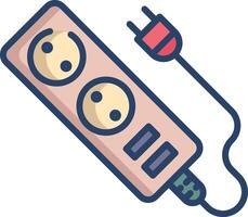Power Strip linear color illustration vector
