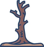 Dead Tree linear color illustration vector