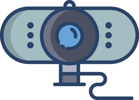 Web cam linear color illustration vector