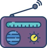 Radio linear color illustrations vector