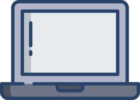 Laptop linear color illustration vector