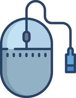 Wireless Mouse linear color illustration vector