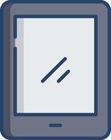 tablet linear color illustration vector