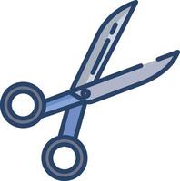 Scissor linear color illustration vector