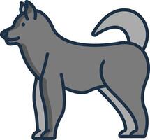 Malamute dog linear color illustration vector