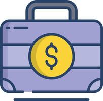Briefcase linear color illustration vector