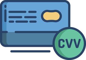 Card CVV linear color illustration vector