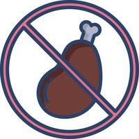No meat food linear color illustration vector