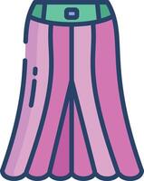 Cowl Skirt linear color illustration vector