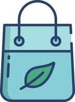 Bag linear color illustration vector