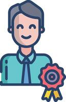 Premium Member linear color illustration vector