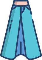 Godet Skirt linear color illustration vector