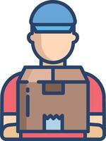 Delivery linear color illustration vector