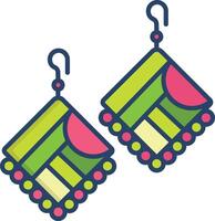 earring linear color illustration vector