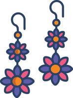 earring linear color illustration vector