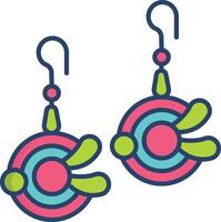 earring linear color illustration vector