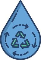 Hydro drop linear color illustration vector