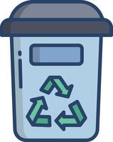 Recycling can linear color illustration vector