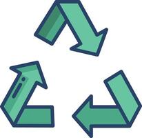 Recycle charge linear color illustration vector