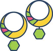 earring linear color illustration vector