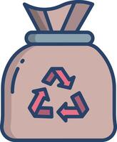 Recycle Trash linear color illustration vector