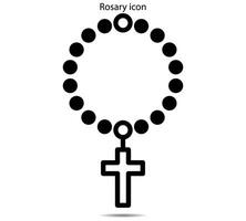 Rosary icon, illustrator on background vector