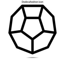 Dodecahedron icon, illustrator on background vector