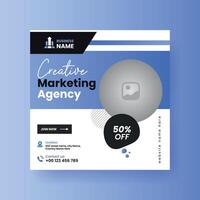 Modern Digital Marketing Agency Social Media Post For Business. Abstract Advertisement Square Web Post for Company Promotion. vector