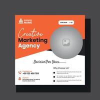 Modern Digital Marketing Agency Social Media Post For Business. Abstract Advertisement Square Web Post for Company Promotion. vector