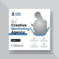 Modern Digital Marketing Agency Social Media Post For Business. Abstract Advertisement Square Web Post for Company Promotion. vector