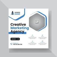 Modern Digital Marketing Agency Social Media Post For Business. Abstract Advertisement Square Web Post for Company Promotion. vector