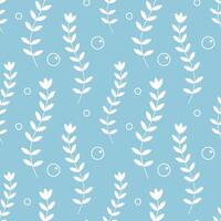Underwater seaweed seamless pattern. illustration isolated on blue background. Algae and bubble. vector