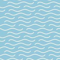 Seamless pattern wave on light blue background. Waves evenly spaced and horizontally aligned. Illustration. vector