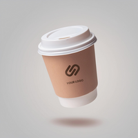 Logo mockup editable design on modern white and brown coffee cup psd