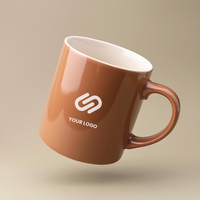 Logo mockup editable design on semi brown coffee cup psd
