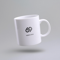 Logo mockup editable design on pure white coffee cup psd