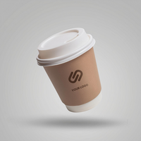 Logo mockup editable design on modern coffee cup psd
