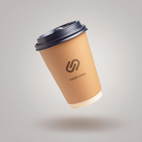 logotyp attrapp redigerbar design på kaffe kopp med bakgrund psd