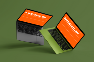 Mockup laptop device with minimalist style psd