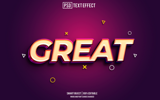 grande testo effetto, font modificabile, tipografia, 3d testo psd