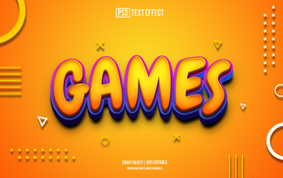 game text effect, font editable, typography, 3d text psd
