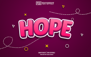speranza testo effetto, font modificabile, tipografia, 3d testo psd