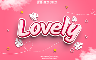 love text effect, font editable, typography, 3d text psd