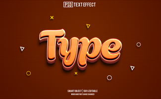 type text effect, font editable, typography, 3d text psd