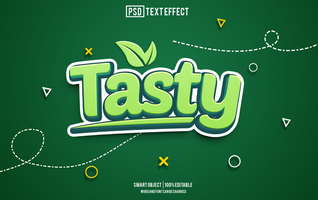 tasty text effect, font editable, typography, 3d text psd